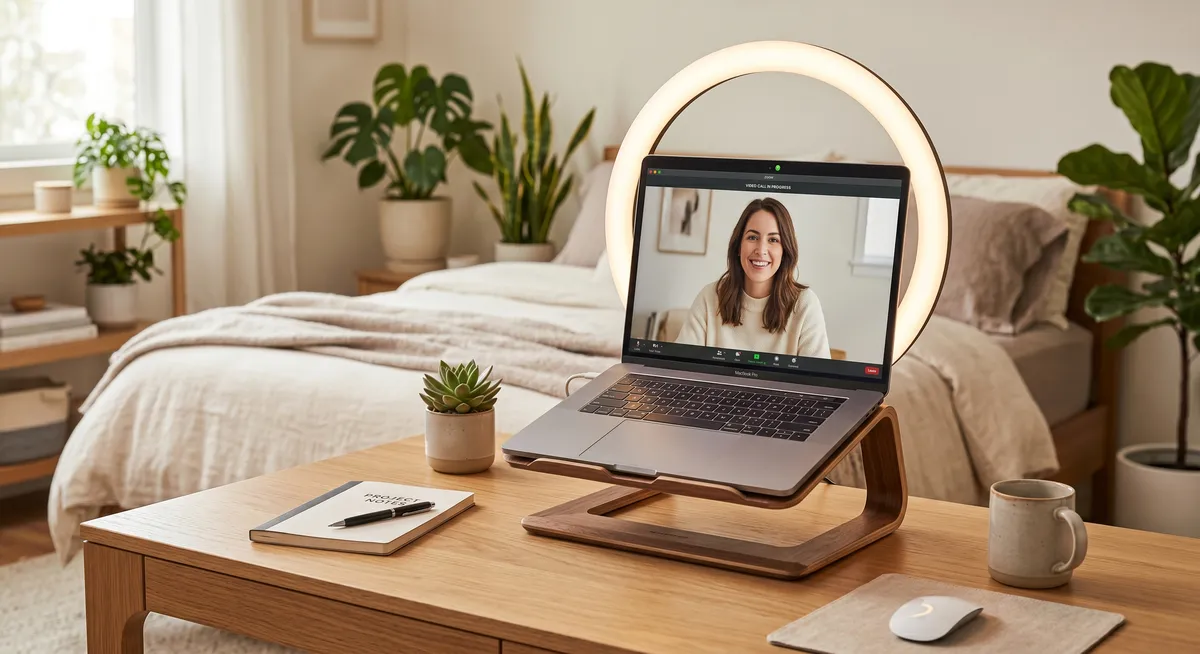 Woman laughing during a warm live video call demonstrating top rated video chat etiquette